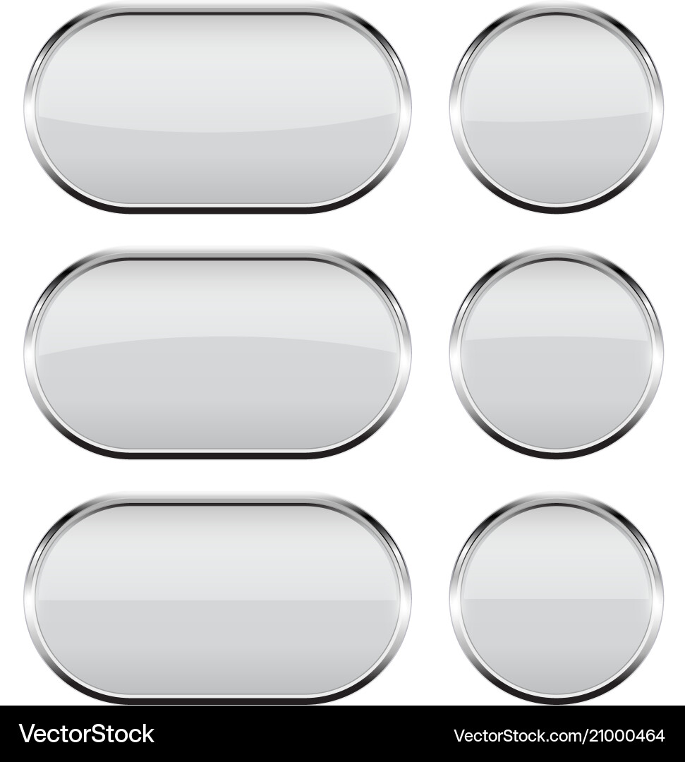 Chrome Glass Buttons - Shiny Icons vector image