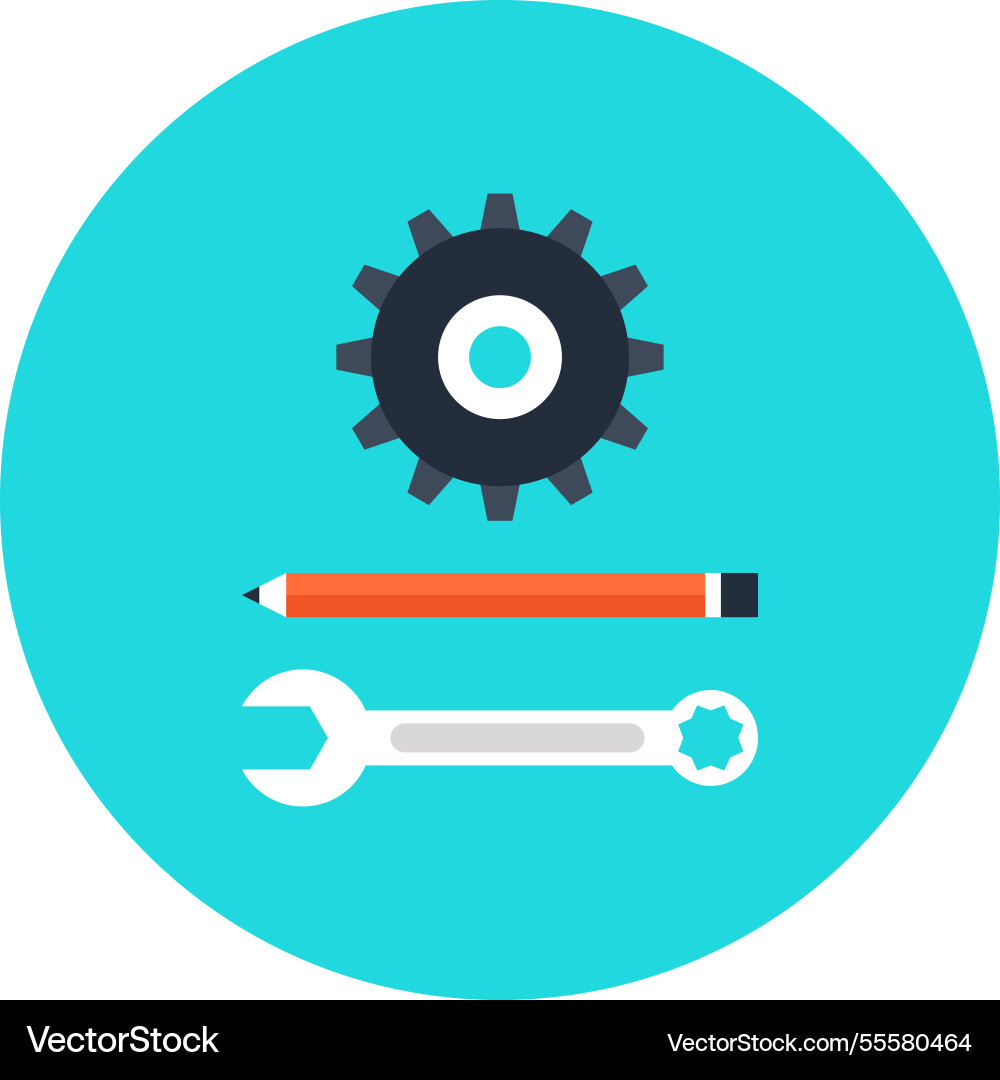 Engineering flat web icon Engineering flat web icon vector image