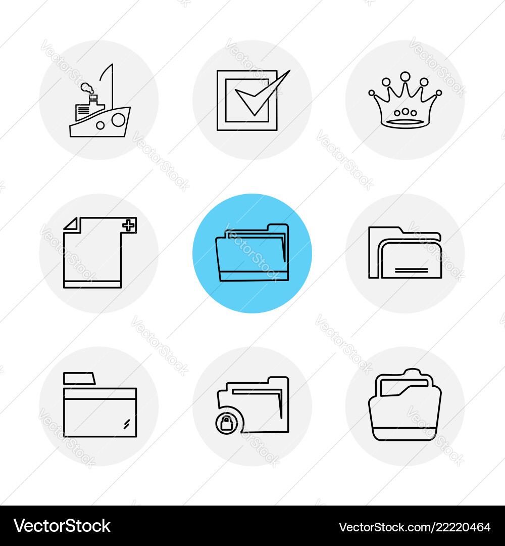 Folder files directory search code eps icons vector image