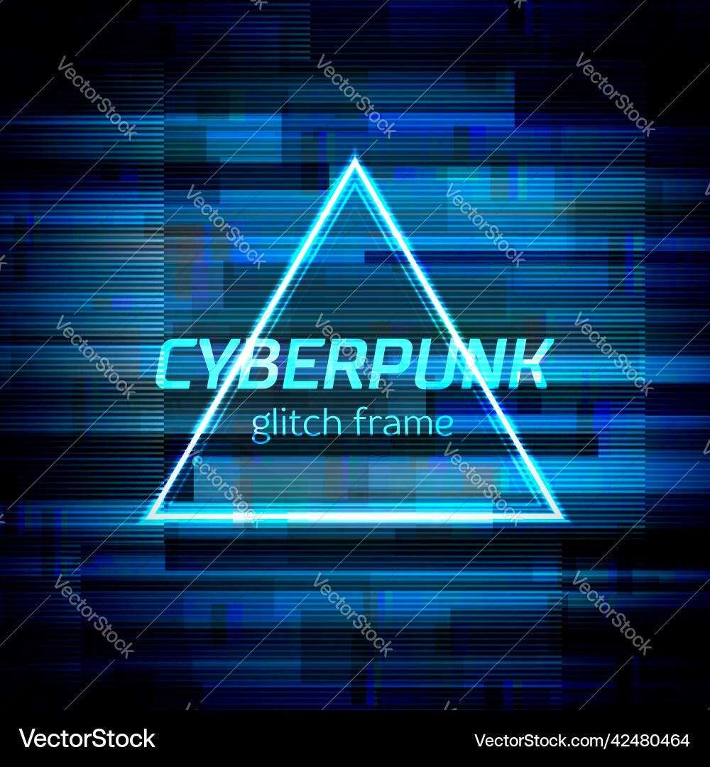 Glitch cyberpunk frame with technology error Glitch cyberpunk frame with technology error vector image