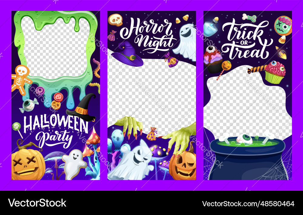 Halloween social media templates for holiday night Halloween social media templates for holiday night vector image