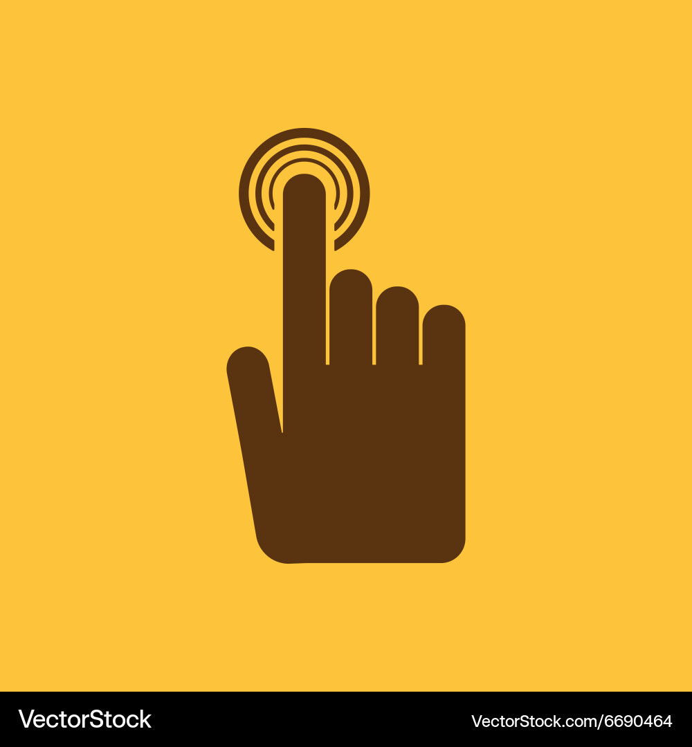 Hand click icon cursor symbol flat vector image