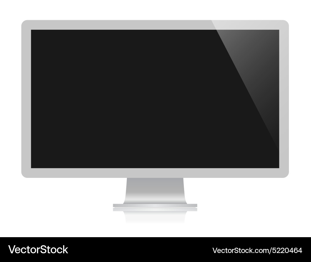 Isolated Computer Monitor on White Background vector image