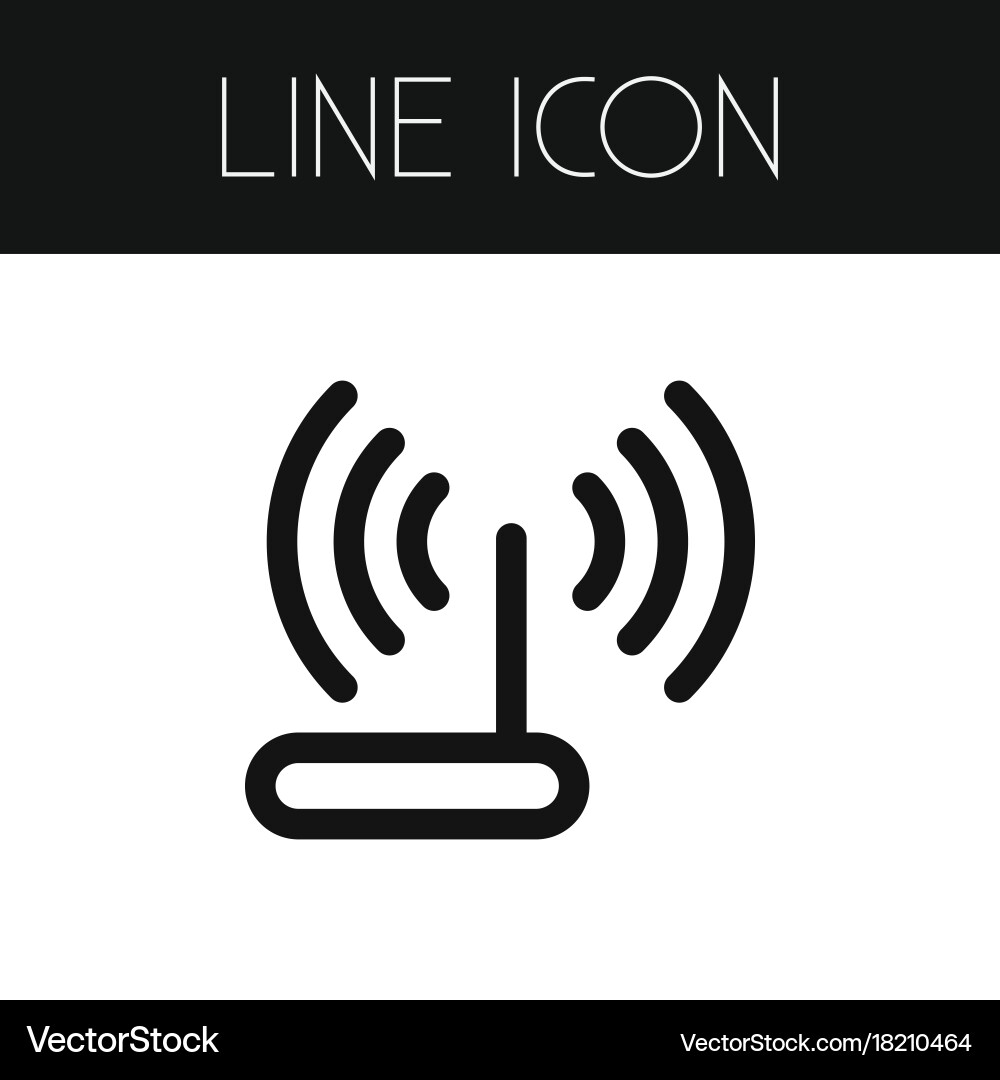 Isolated router outline modem element can vector image
