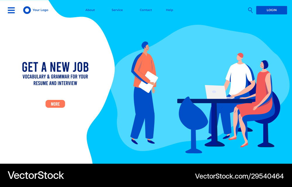 Mann im Job Interview Rekrutierungsfirma Website Mann im Job Interview Rekrutierungsfirma Website vektorbild