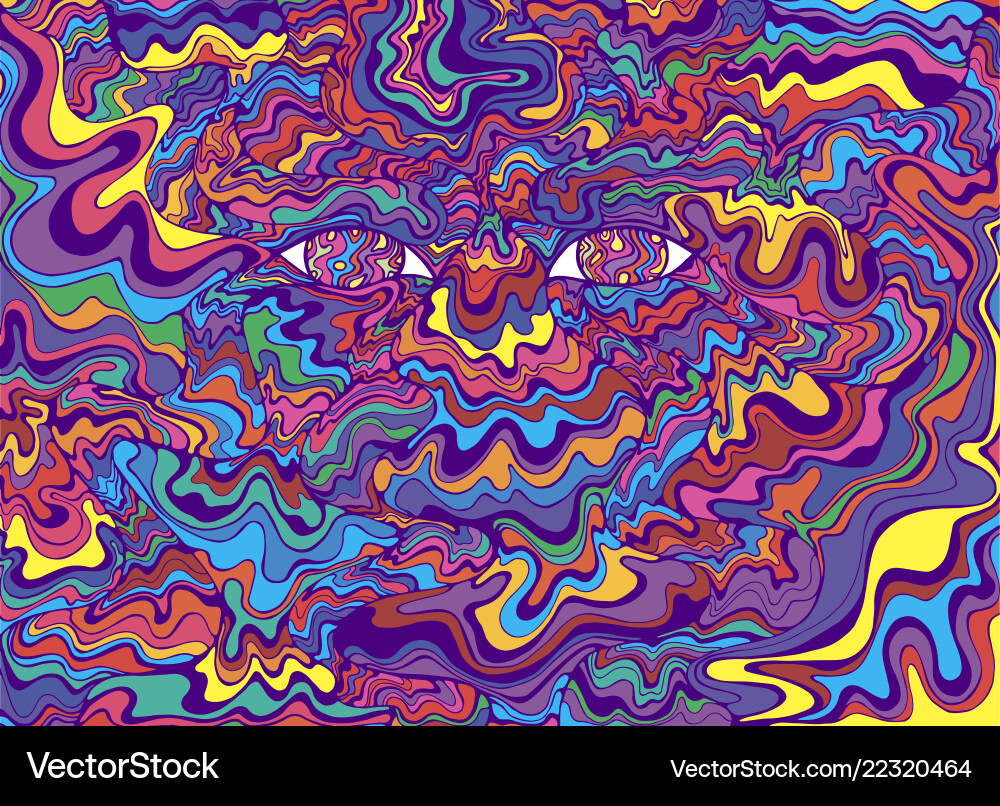 Psychedelic Eye Wave Pattern Vector Image