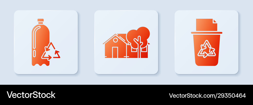 Set eco friendly house recycling plastic bottle Set eco friendly house recycling plastic bottle vector image