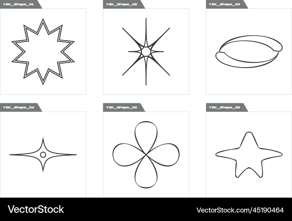 Set of y2k style objects brutalism Vector Image