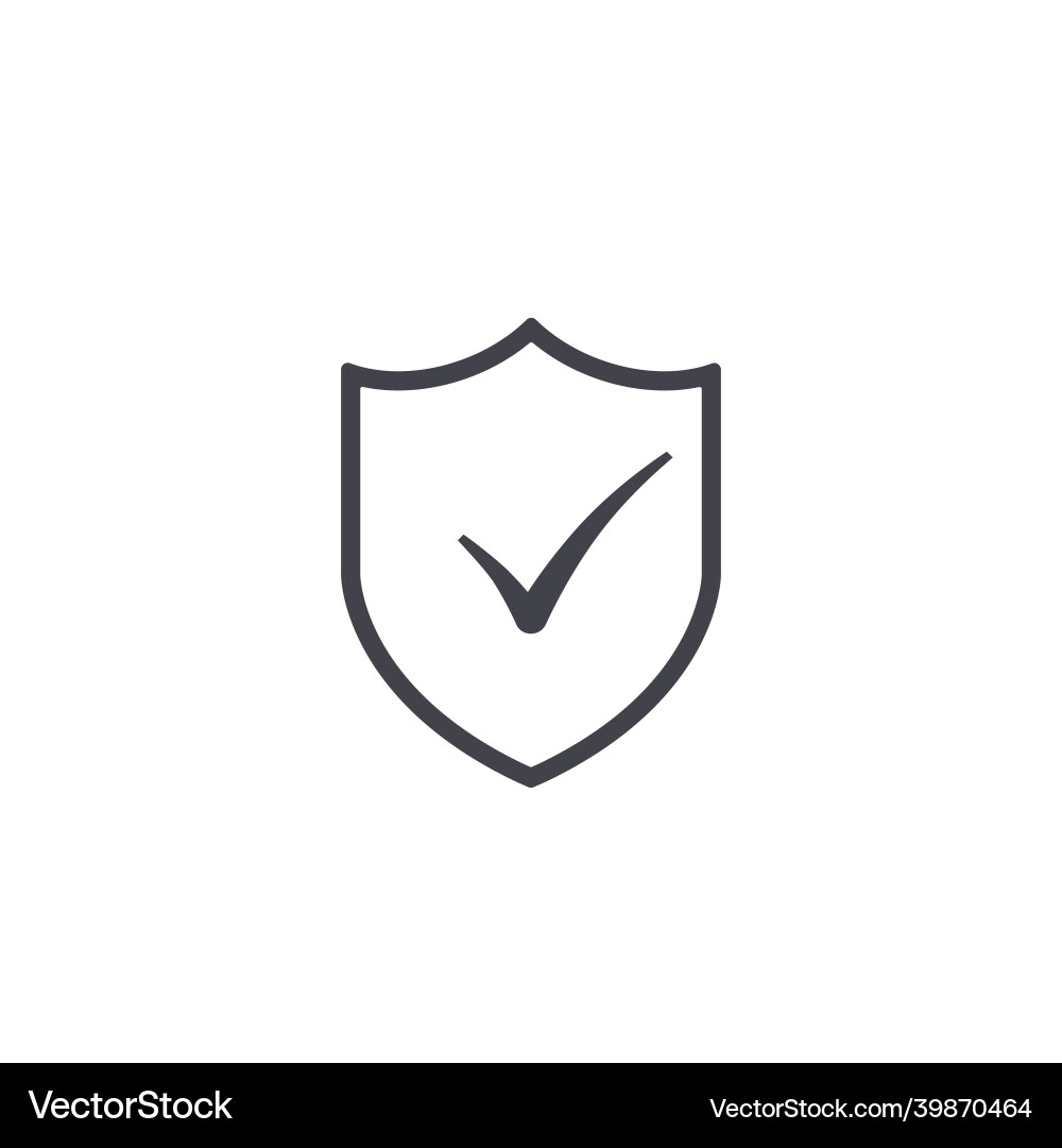 Shield with check mark icon simple isolated Shield with check mark icon simple isolated vector image