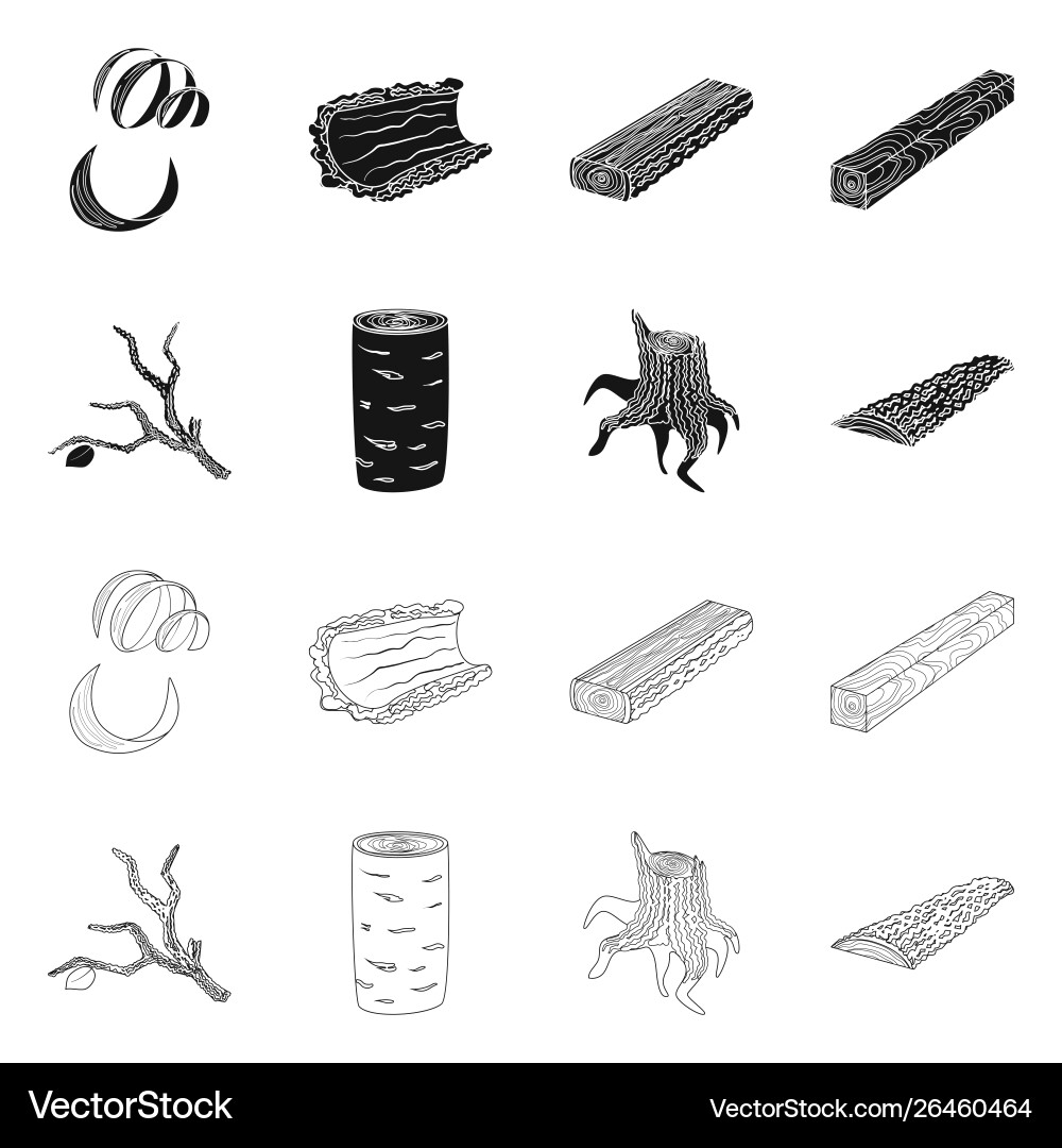 Tree and raw icon set Tree and raw icon set vector image