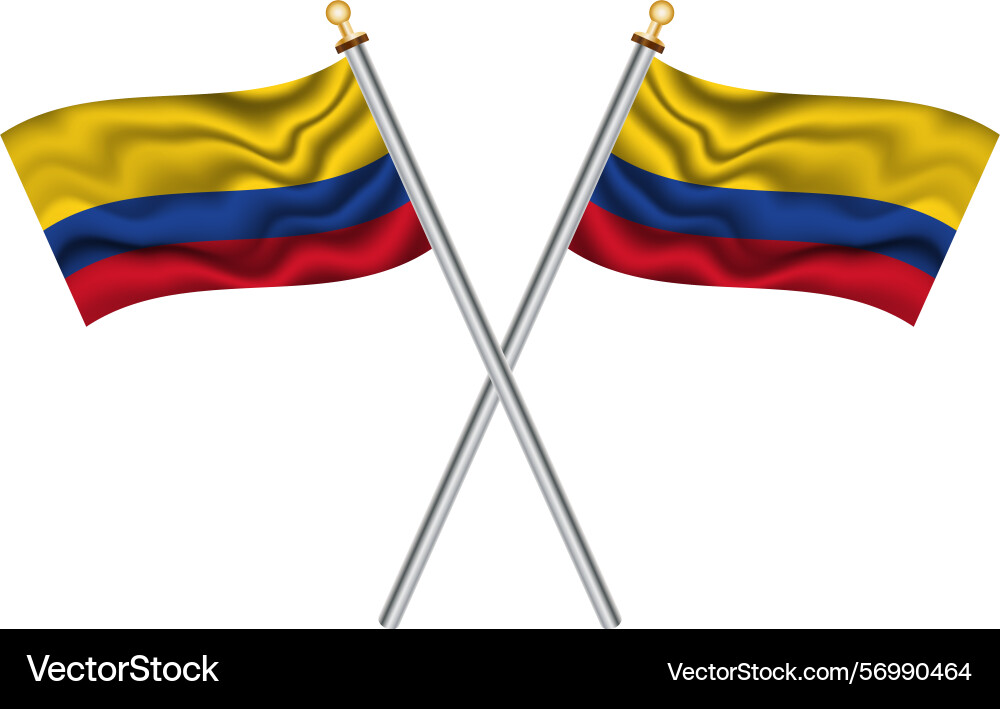 Two crossed national flags of colombia Two crossed national flags of colombia Vector Image