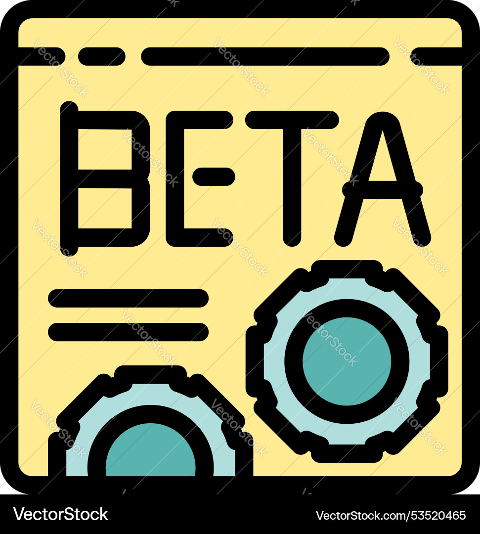 Beta testing software development with cogwheel Beta testing software development with cogwheel vector image