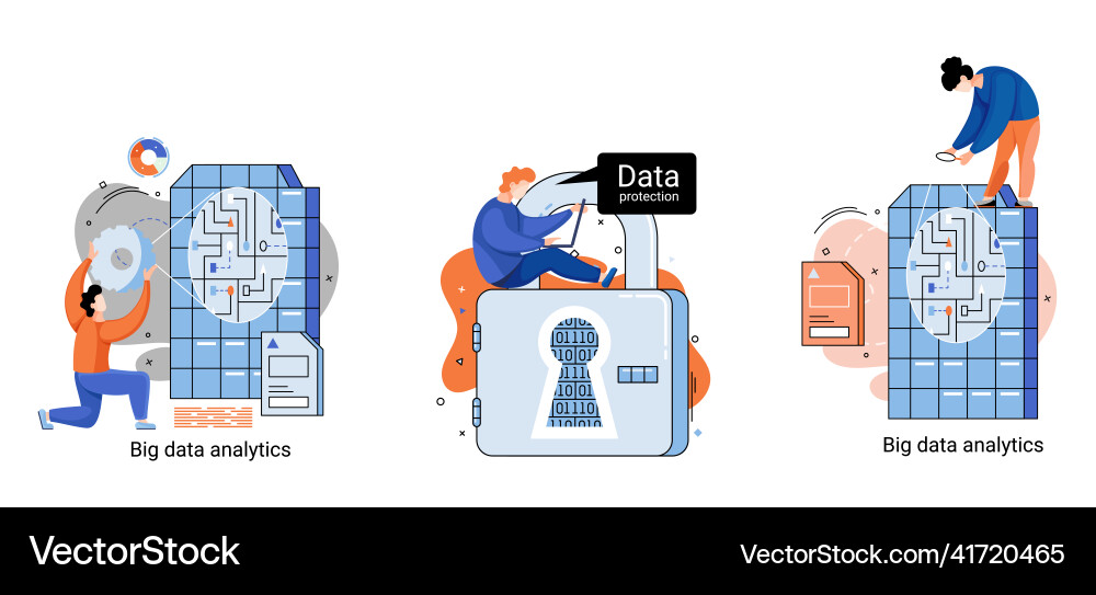 Big data analytics process of analyzing complex Big data analytics process of analyzing complex Vector Image