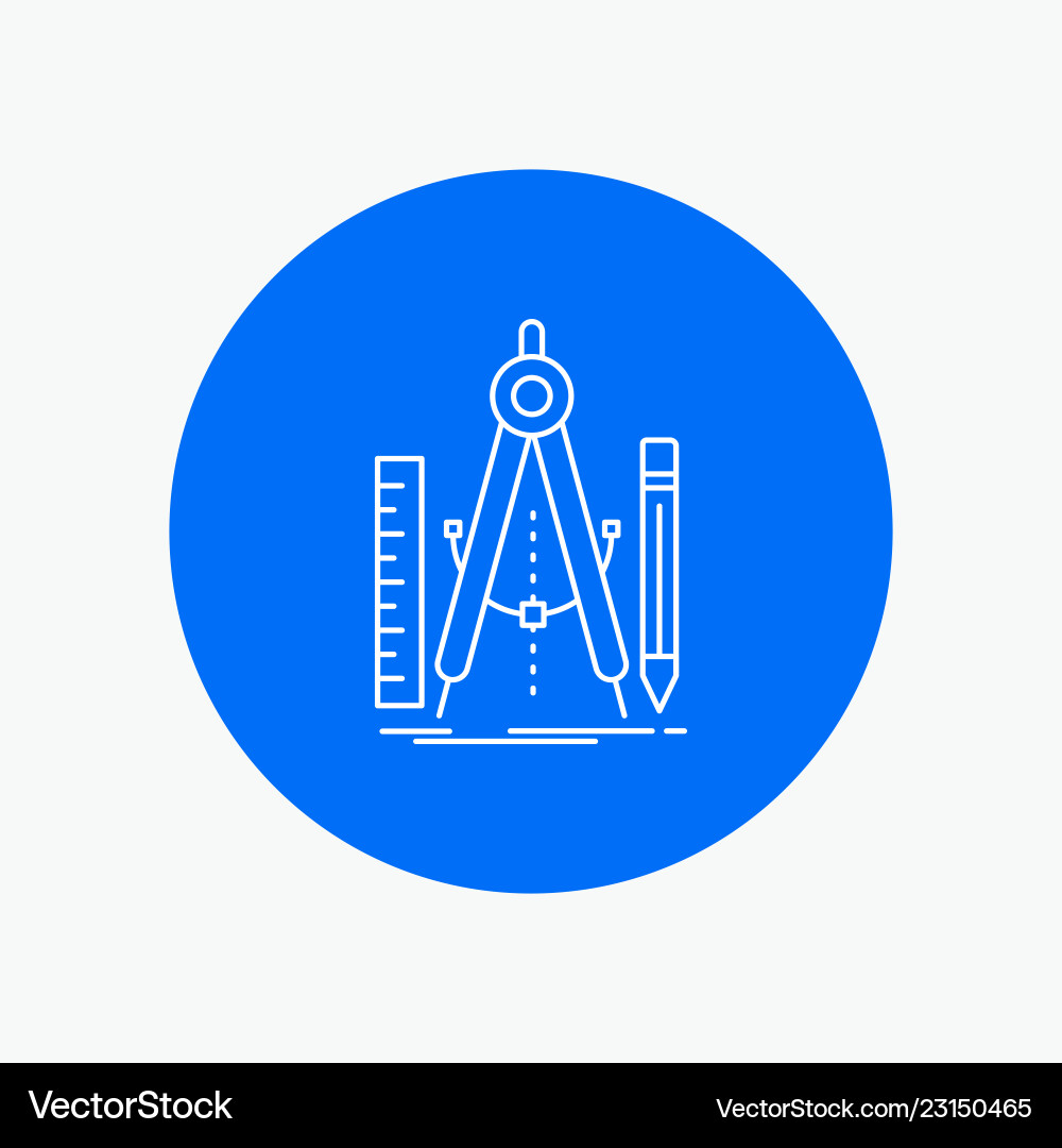 Build design geometry math tool white line icon Build design geometry math tool white line icon vector image