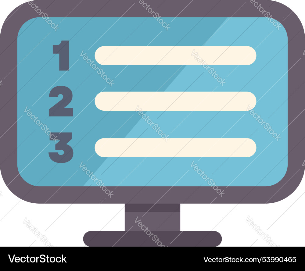 Computer monitor displaying a checklist for task Computer monitor displaying a checklist for task vector image