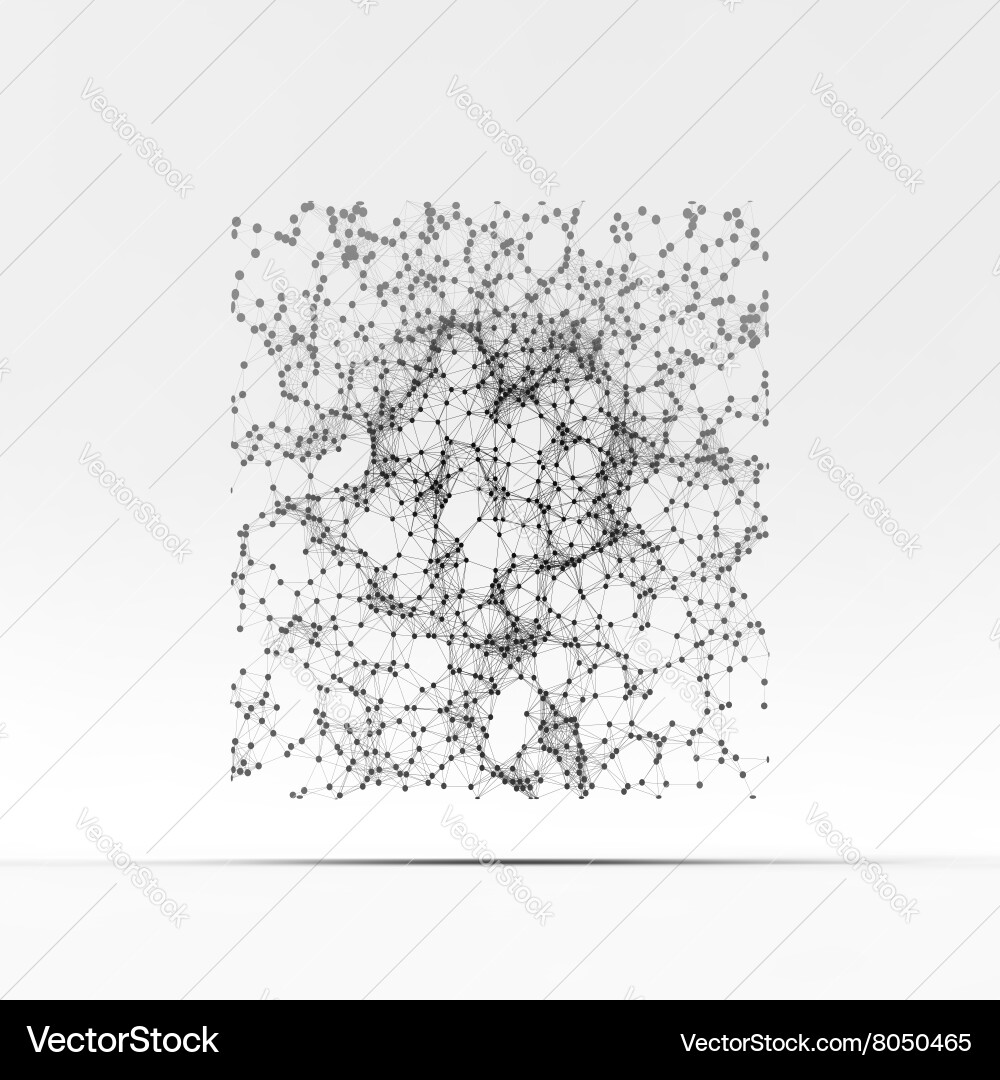 Connection structure wireframe vector image