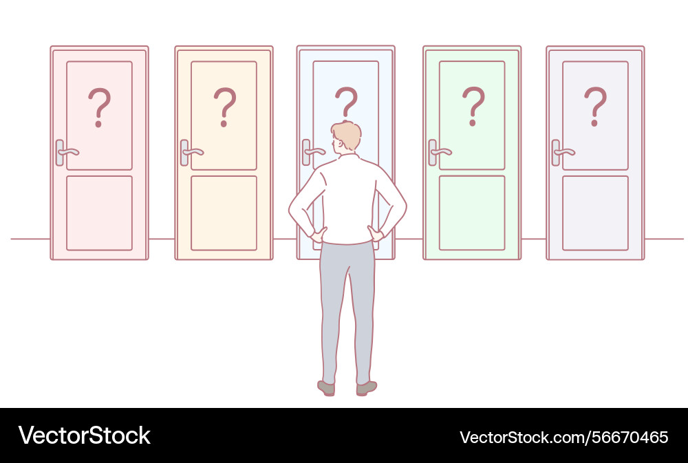 Deciding between multiple choices Deciding between multiple choices Vector Image