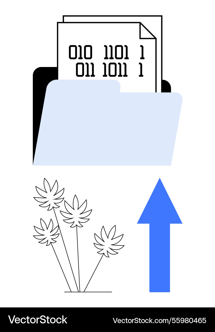 Digital data storage with flowers representing Digital data storage with flowers representing vector image