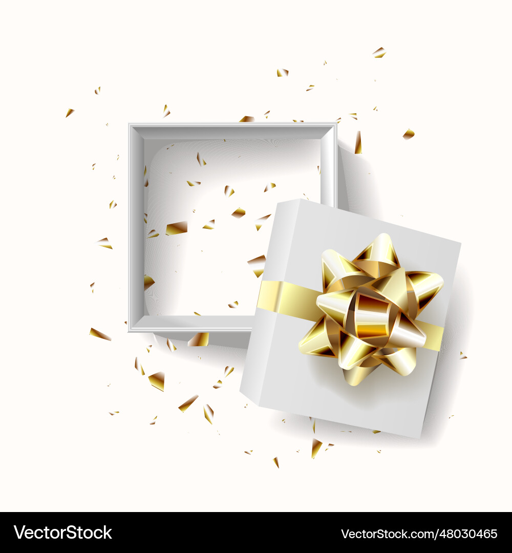 Empty open gift box template design realistic Vector Image