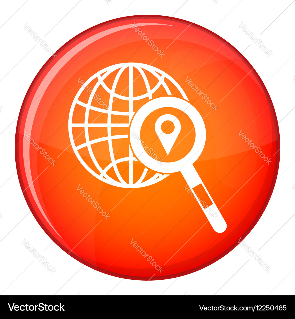 Globe map pointer and magnifying glass Vector Image