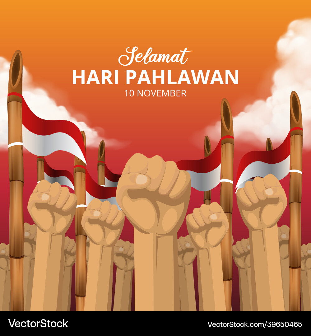 Hari pahlawan nasional or indonesia heroes day Hari pahlawan nasional or indonesia heroes day vector image