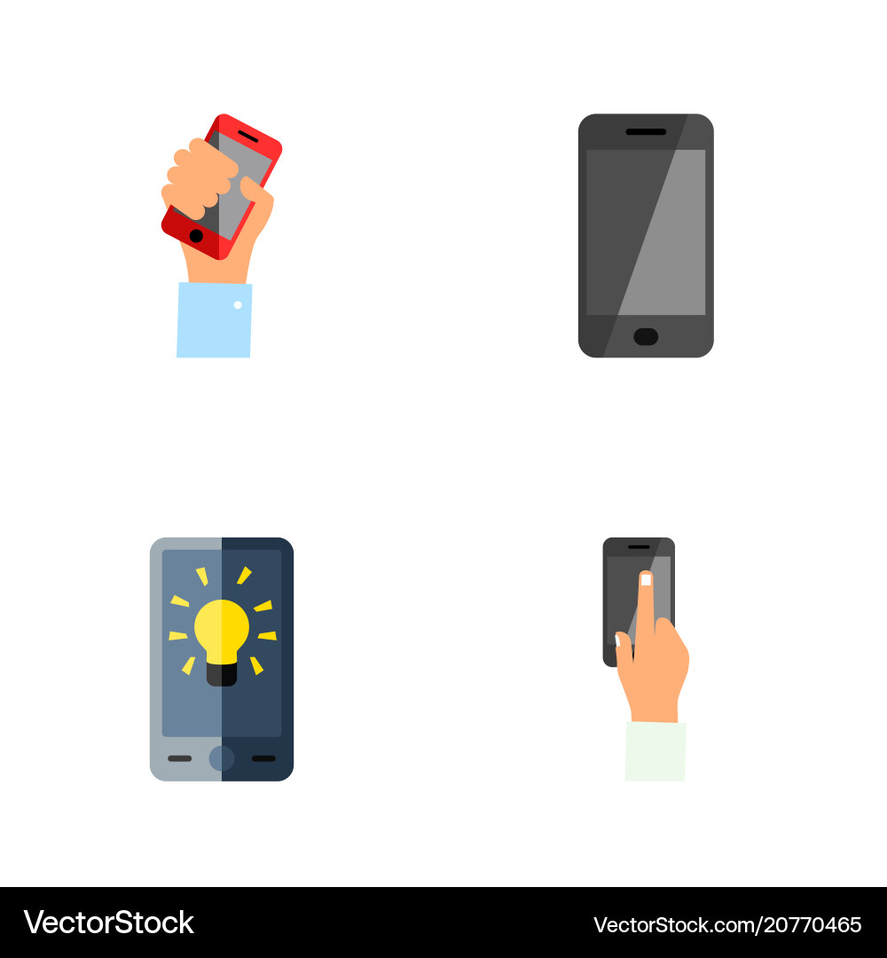 Icon flat touchscreen set of interactive display Icon flat touchscreen set of interactive display vector image