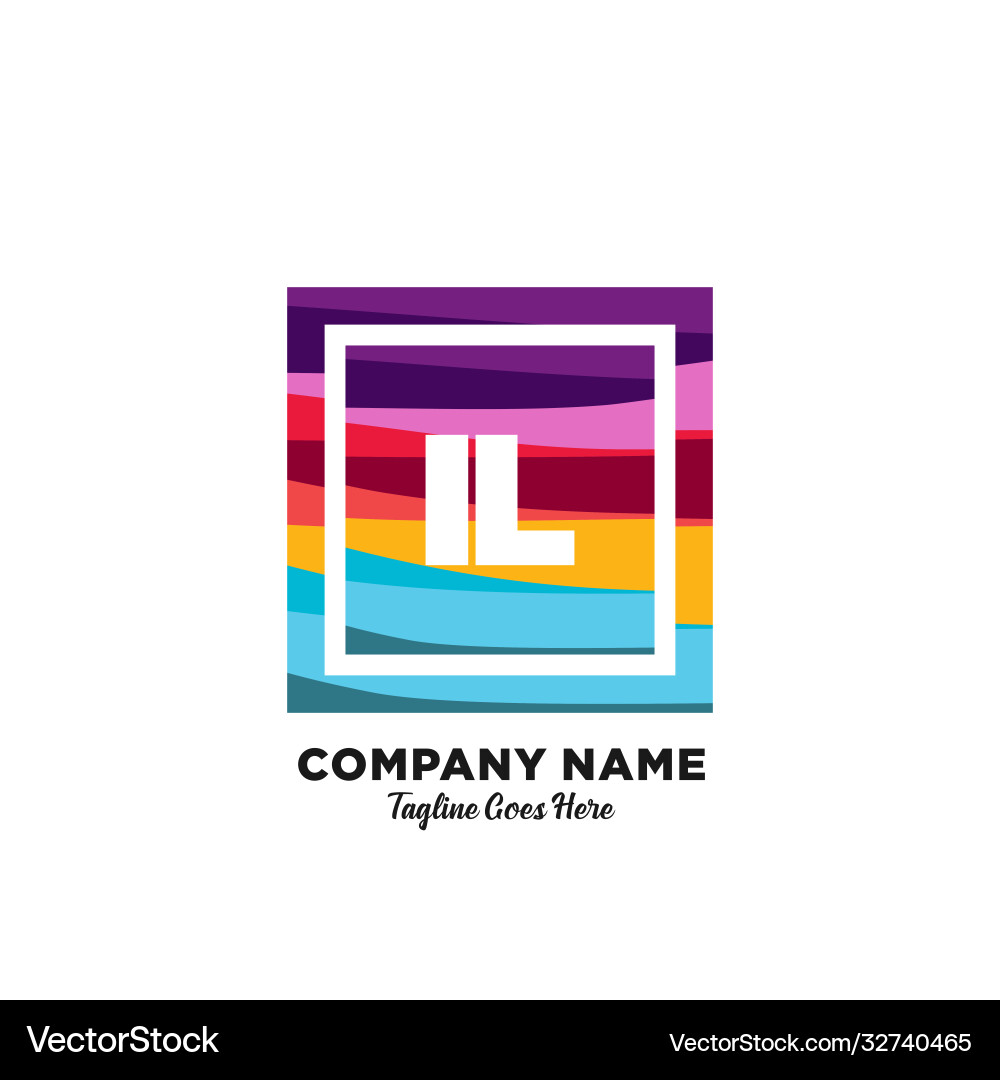 Il initial logo with colorful template Il initial logo with colorful template vector image