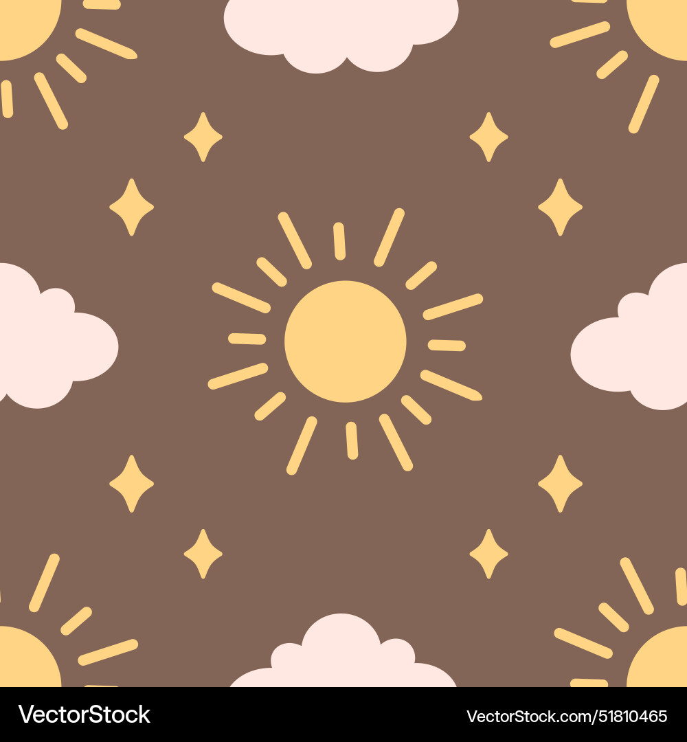 Minimalist abstract seamless pattern with clouds Vector Image