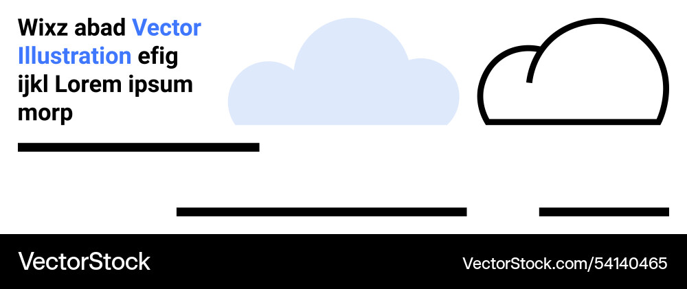 Minimalistic cloud designs with text elements Minimalistic cloud designs with text elements Vector Image