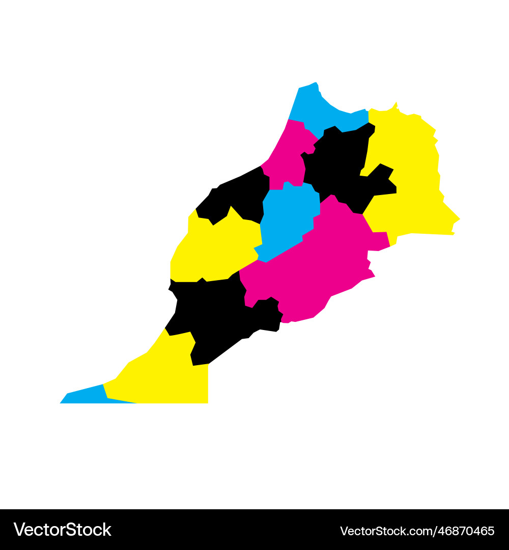 Morocco political map of administrative divisions Morocco political map of administrative divisions vector image