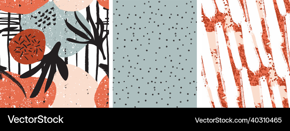 Seamless pattern set retro texture with pen grungy Seamless pattern set retro texture with pen grungy vector image