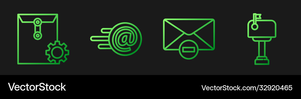 Set line delete envelope setting mail Set line delete envelope setting mail Vector Image