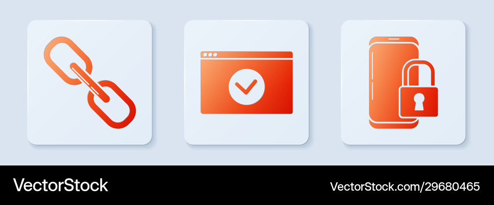Set secure your site with https ssl chain link Set secure your site with https ssl chain link vector image