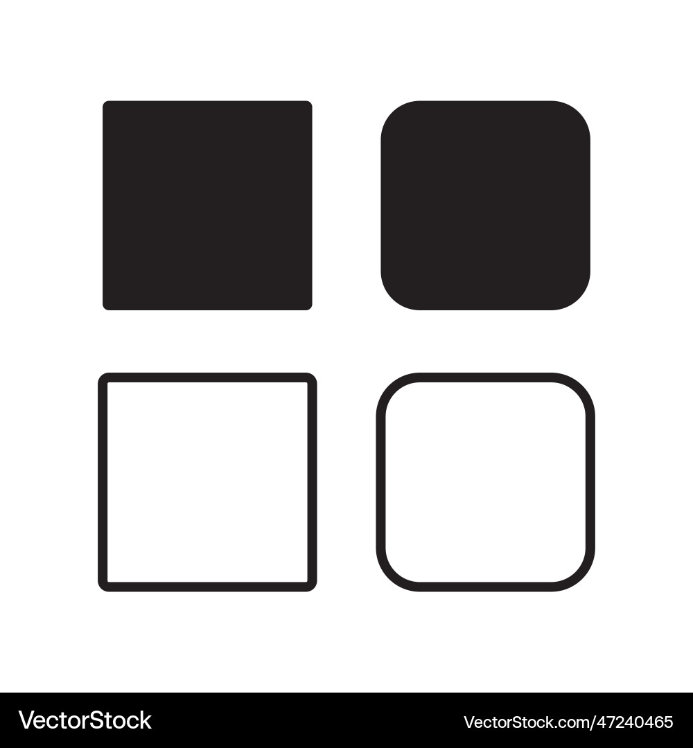 Square or rectangle shape icon isolated Vector Image
