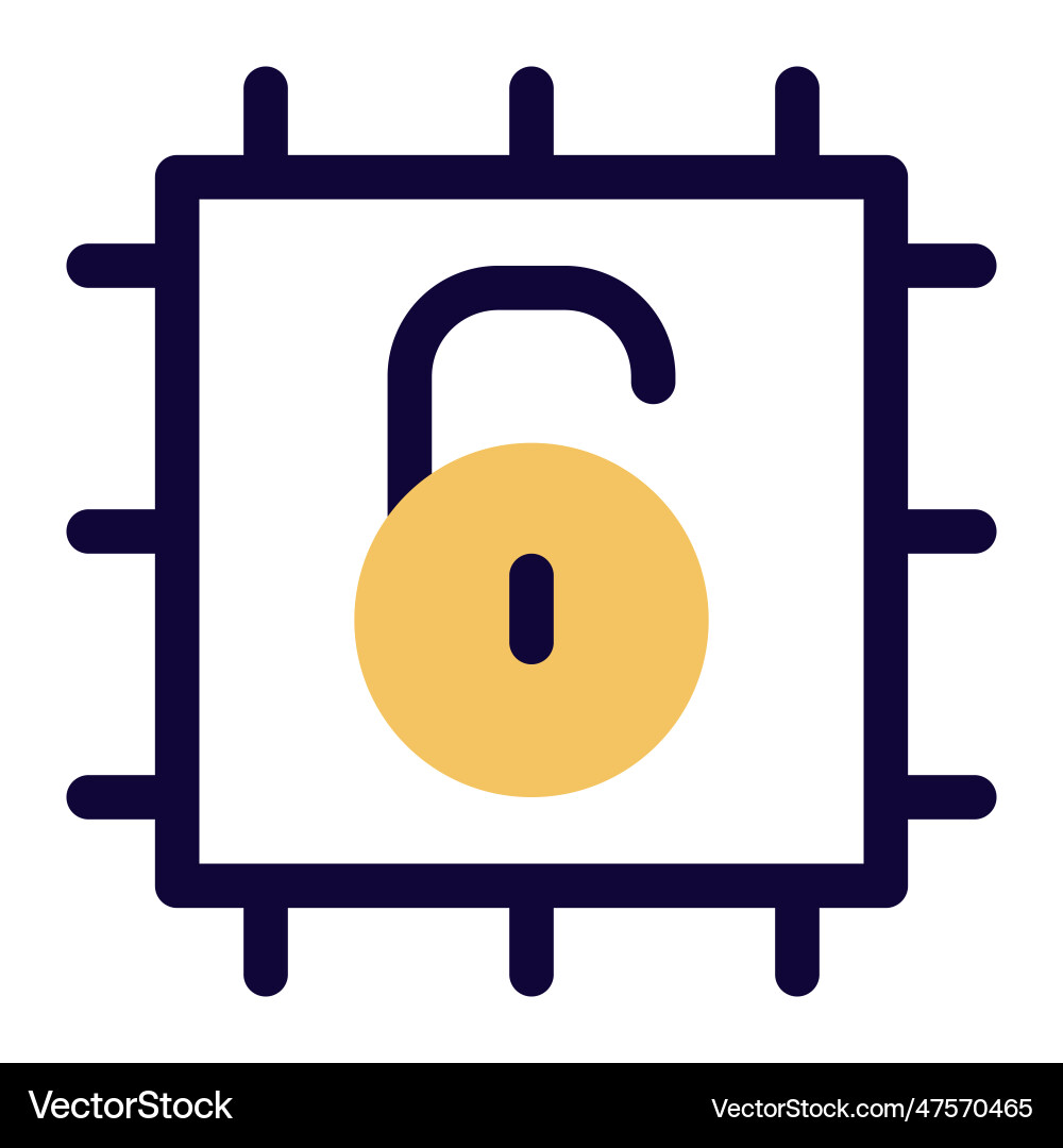 Unlocked processor for increasing clock speed Vector Image