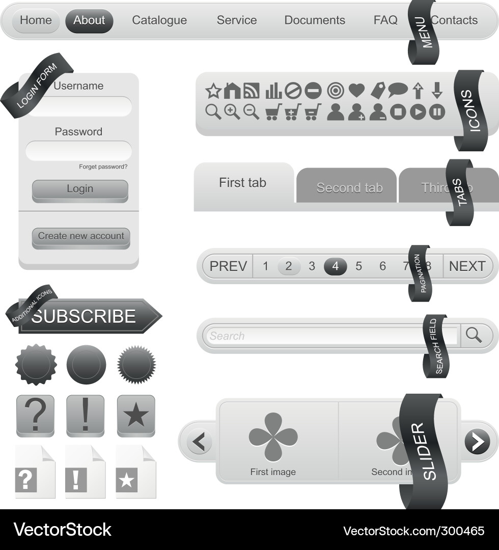 Web Form Template Collection vector image