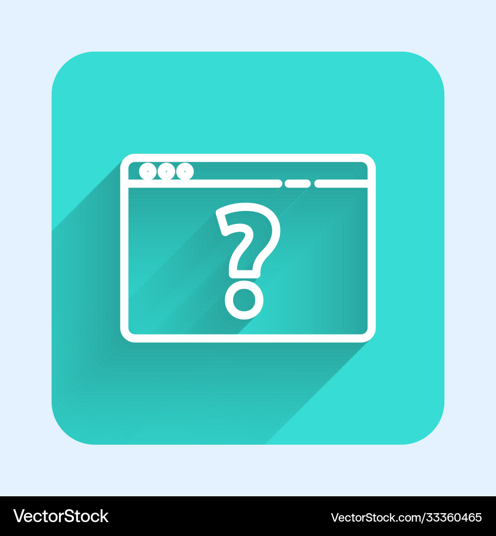 White line browser with question mark icon White line browser with question mark icon Vector Image