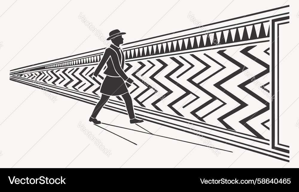 Zigzag Path Abstract Journey Vector Image
