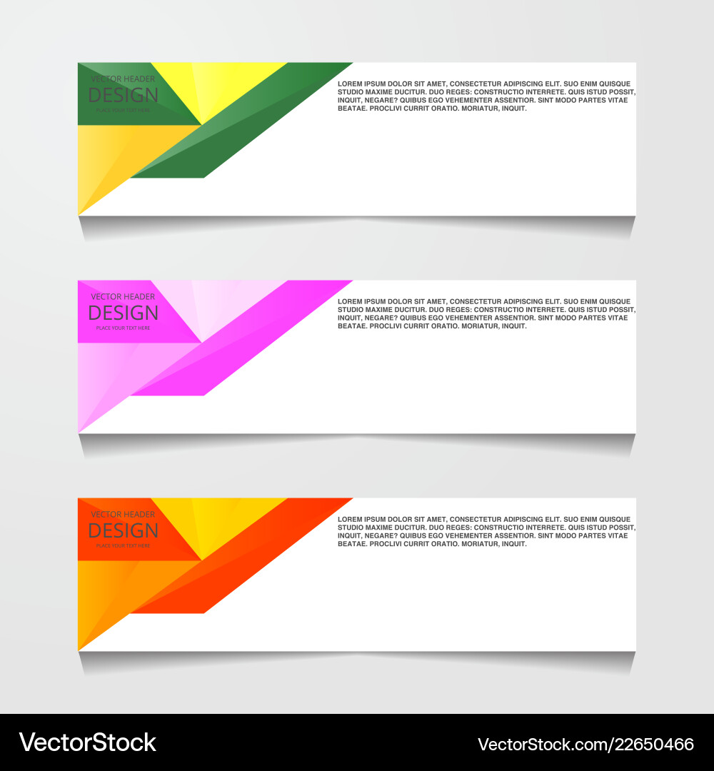 Abstract design banner web template with three vector image