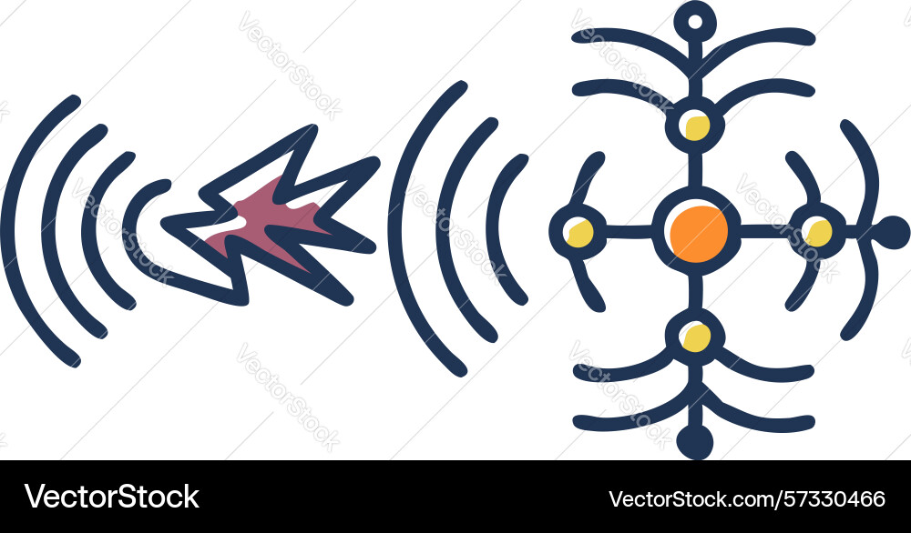 Abstract wireless communication signal flow vector image