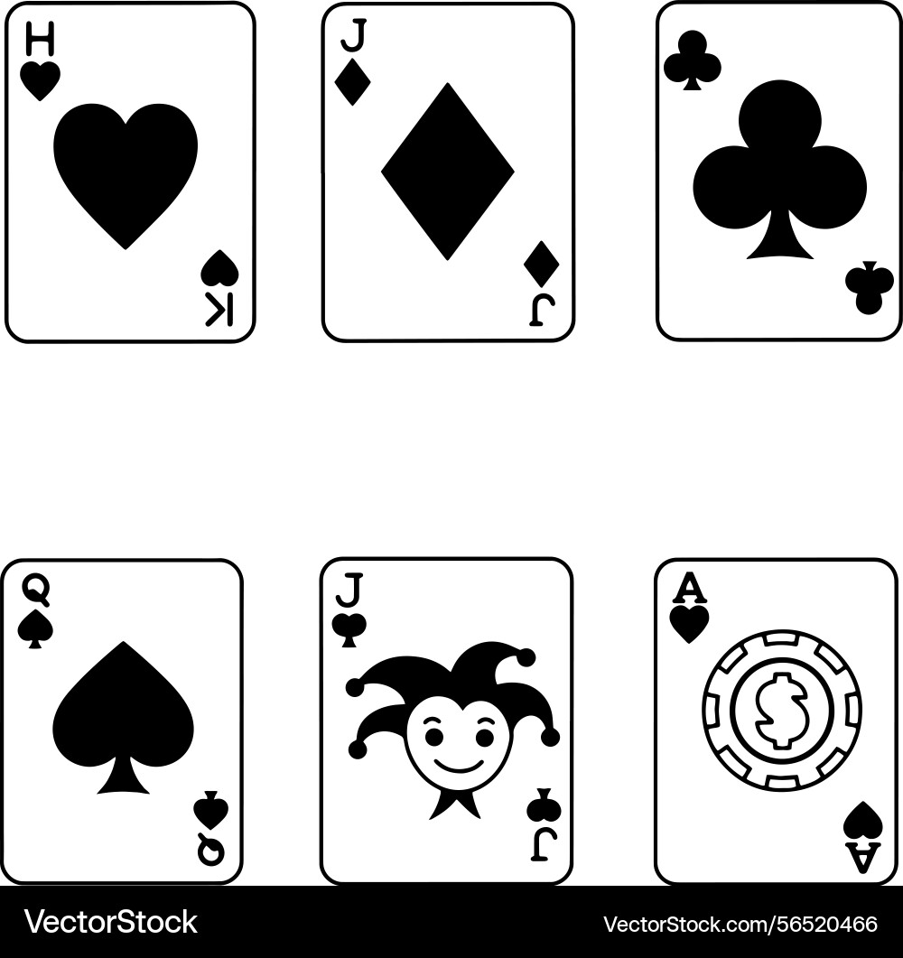 Beginner playing card sketch tutorial learn Vector Image