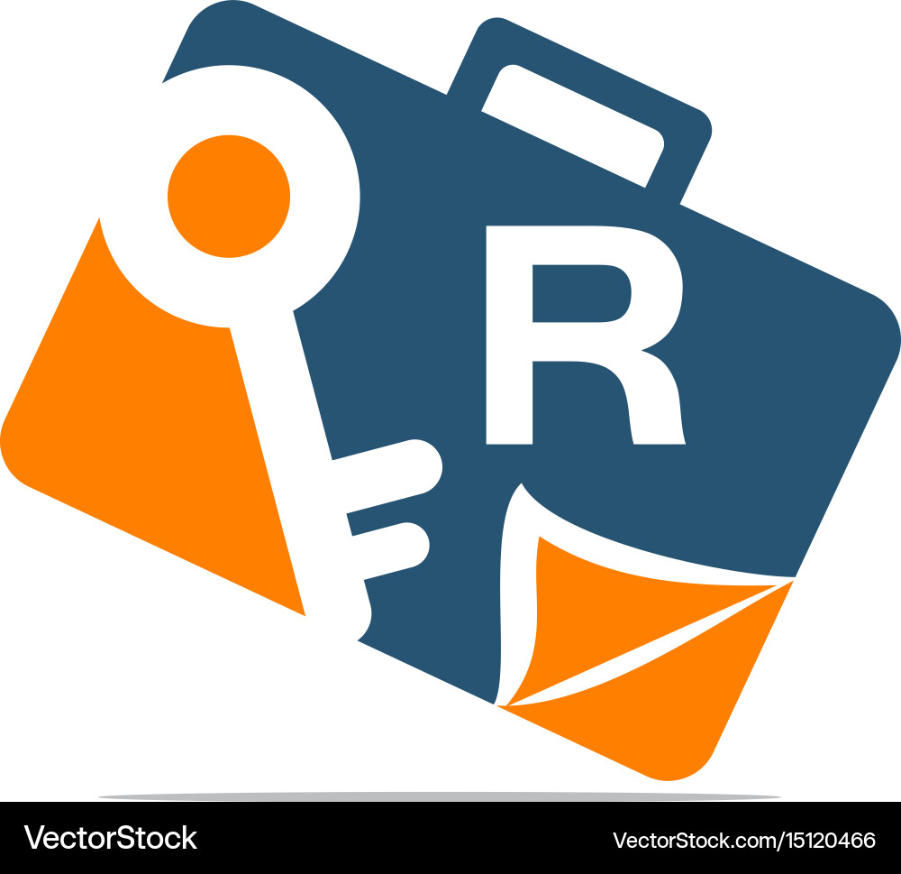 Briefcase key document initial r Vector Image