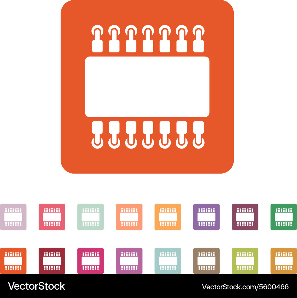 Chip icon hardware and processor technology vector image