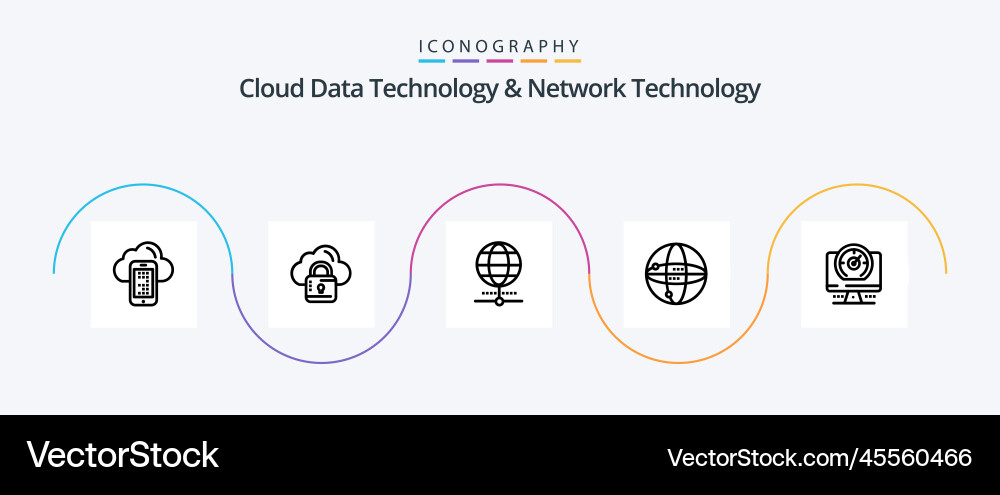 Cloud data technology and network line vector image