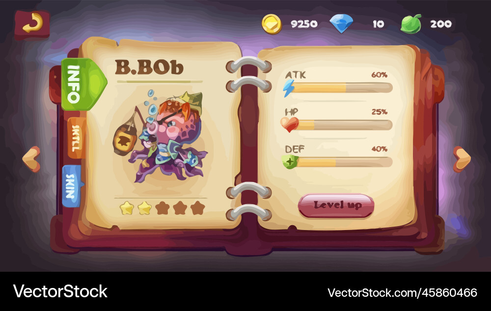 Complete set of level button game ui pop-up icon Vector Image
