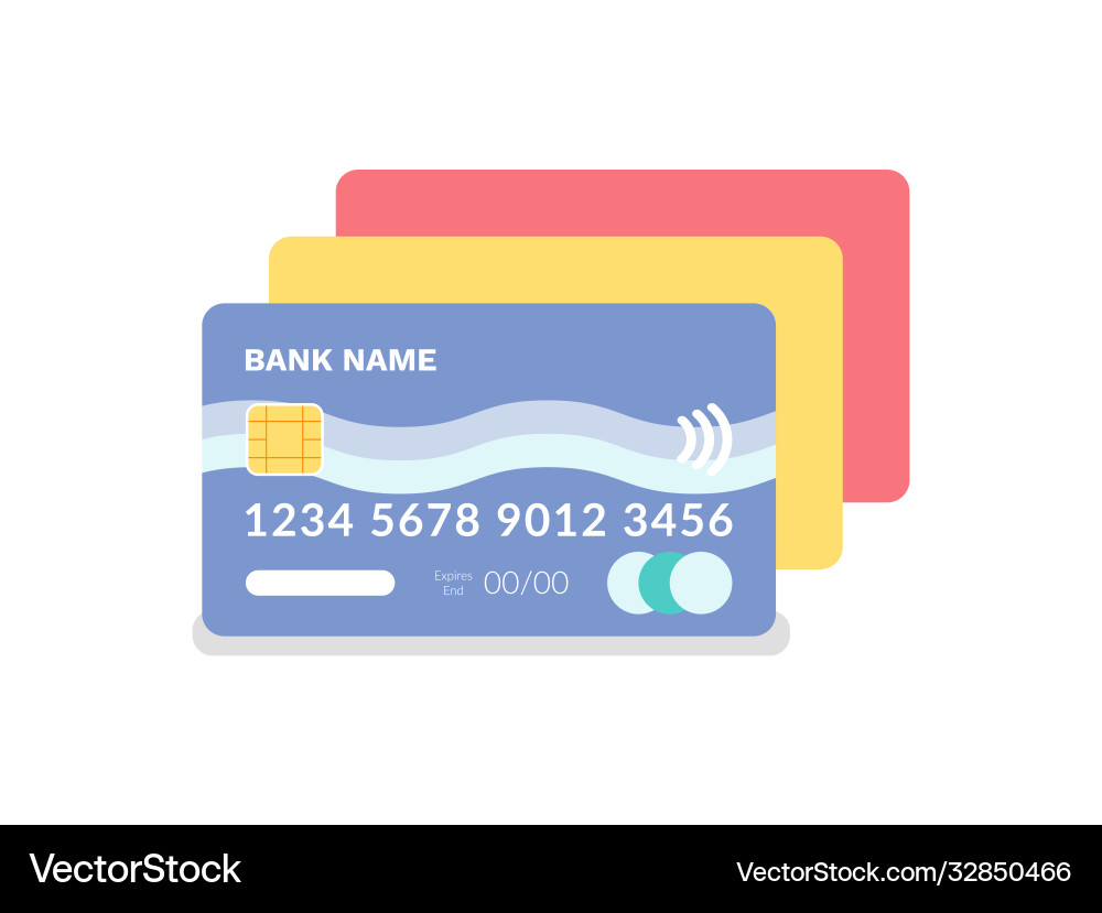 Credit card with number and code plastic item Credit card with number and code plastic item vector image