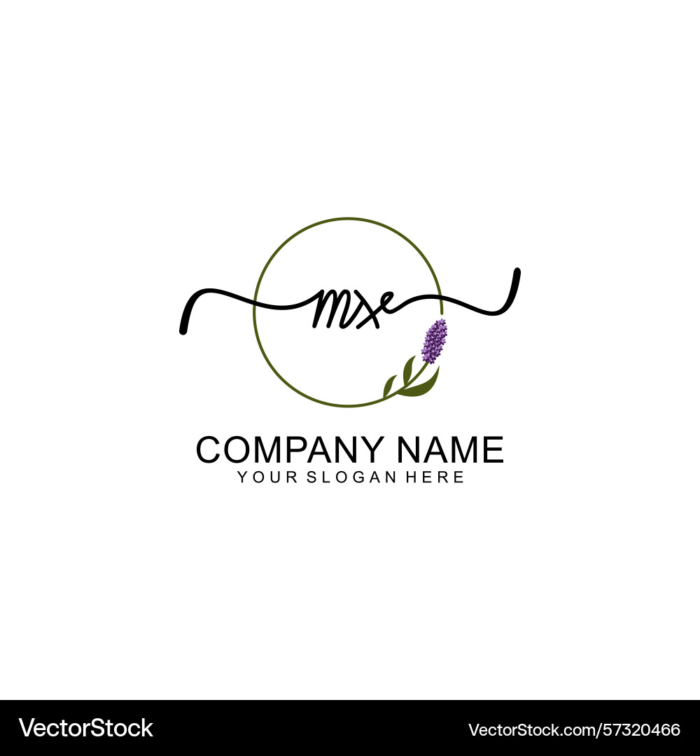 Handwritten mx initial logo with circle Handwritten mx initial logo with circle Vector Image