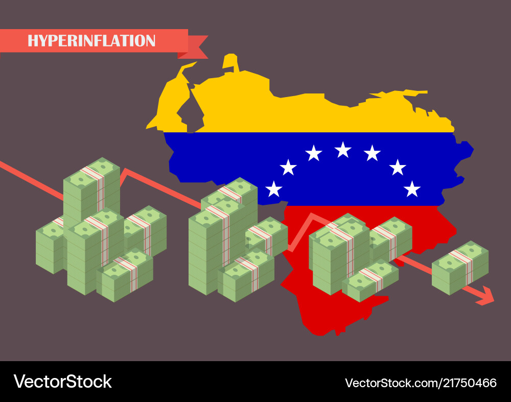 Hyperinflation in venezuela concept Hyperinflation in venezuela concept vector image