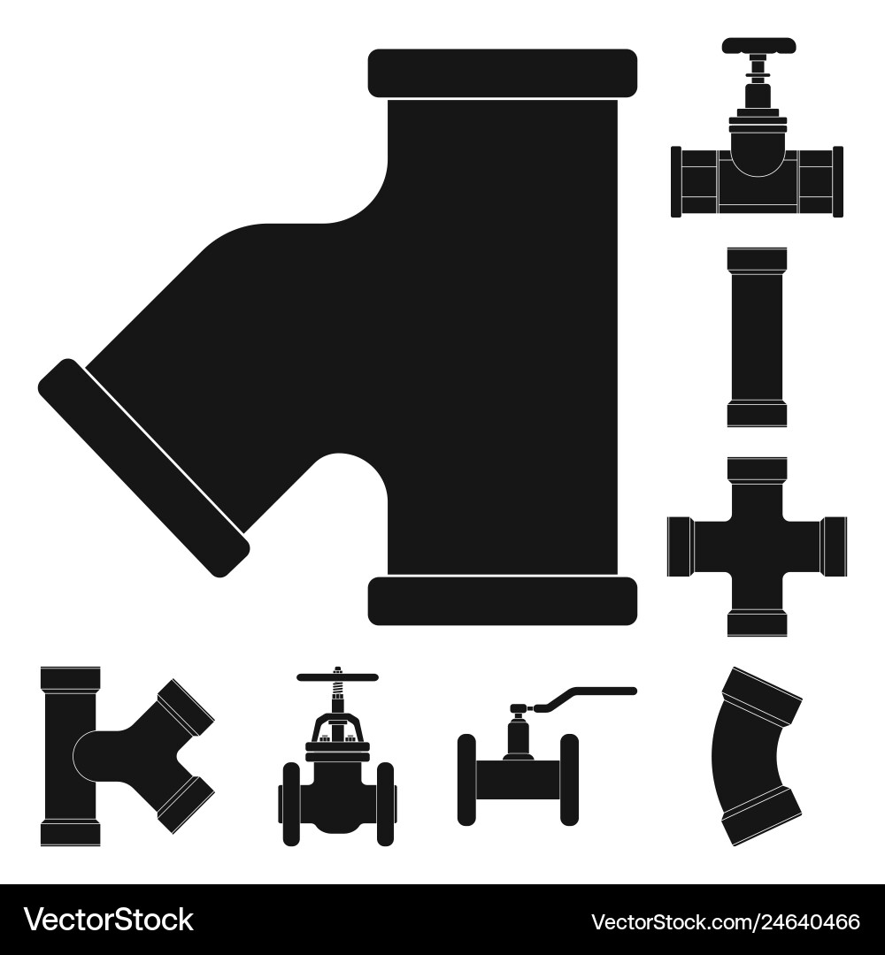 Isolated object of pipe and tube symbol set Vector Image