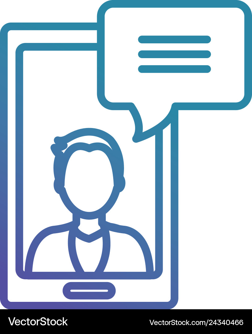 Man with smartphone and speech bubble Man with smartphone and speech bubble vector image